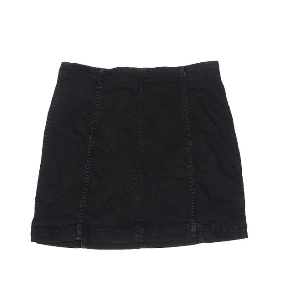 Free People Black Denim Skirt